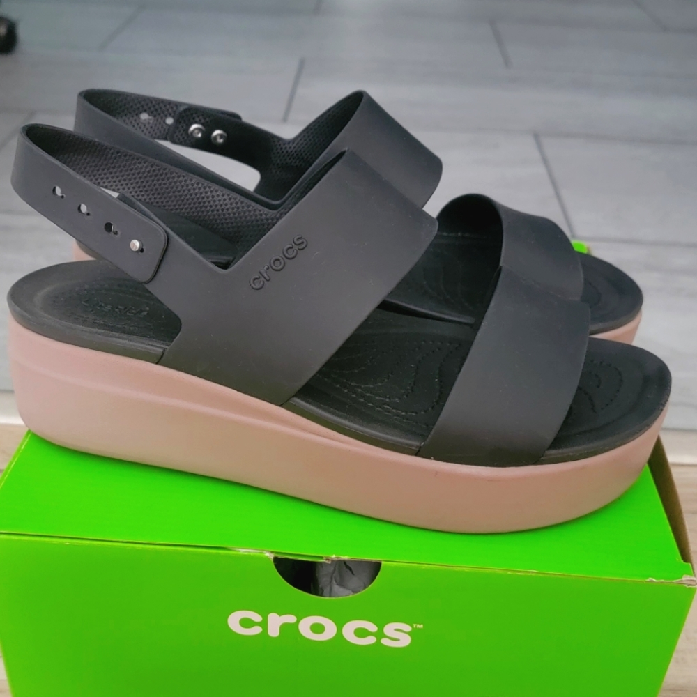 Crocs Brooklyn Low Wedge Black Size 10
